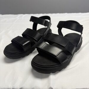 VANS Womens 10 Colfax Black Sandals Chunky Grunge Platform Shoes